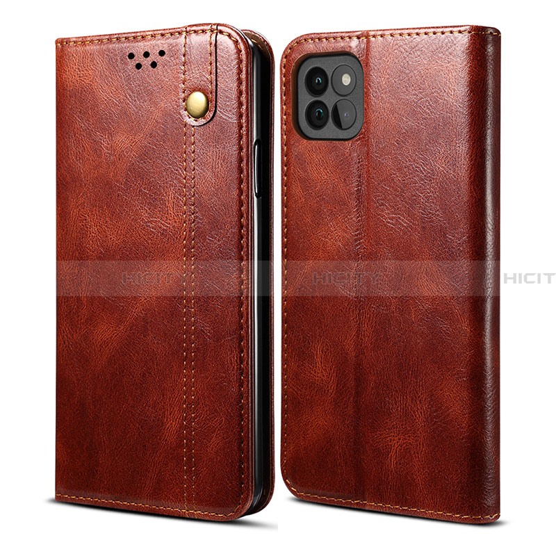 Coque Portefeuille Livre Cuir Etui Clapet B01S pour Samsung Galaxy A22 5G Marron Plus