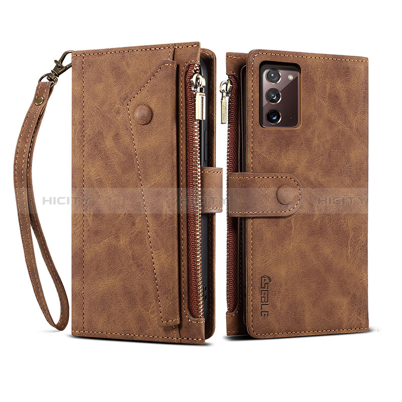 Coque Portefeuille Livre Cuir Etui Clapet B01S pour Samsung Galaxy Note 20 5G Marron Plus