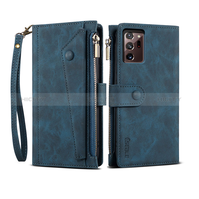 Coque Portefeuille Livre Cuir Etui Clapet B01S pour Samsung Galaxy Note 20 Ultra 5G Bleu Plus