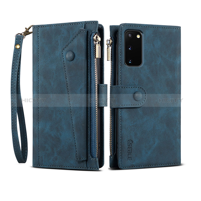 Coque Portefeuille Livre Cuir Etui Clapet B01S pour Samsung Galaxy S20 5G Bleu Plus