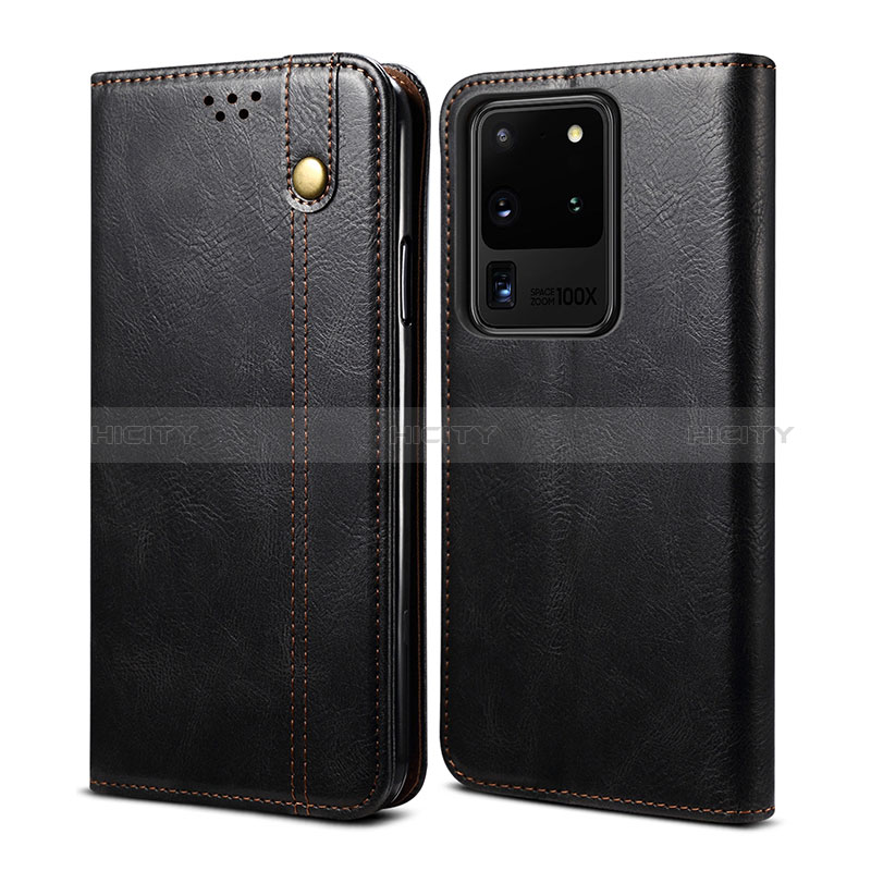 Coque Portefeuille Livre Cuir Etui Clapet B01S pour Samsung Galaxy S20 Ultra 5G Noir Plus