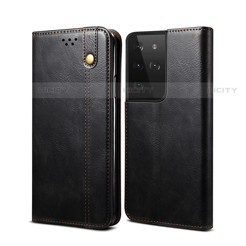 Coque Portefeuille Livre Cuir Etui Clapet B01S pour Samsung Galaxy S23 Ultra 5G Noir Plus