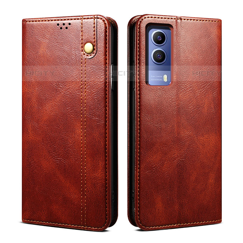 Coque Portefeuille Livre Cuir Etui Clapet B01S pour Vivo iQOO Z5x 5G Marron Plus