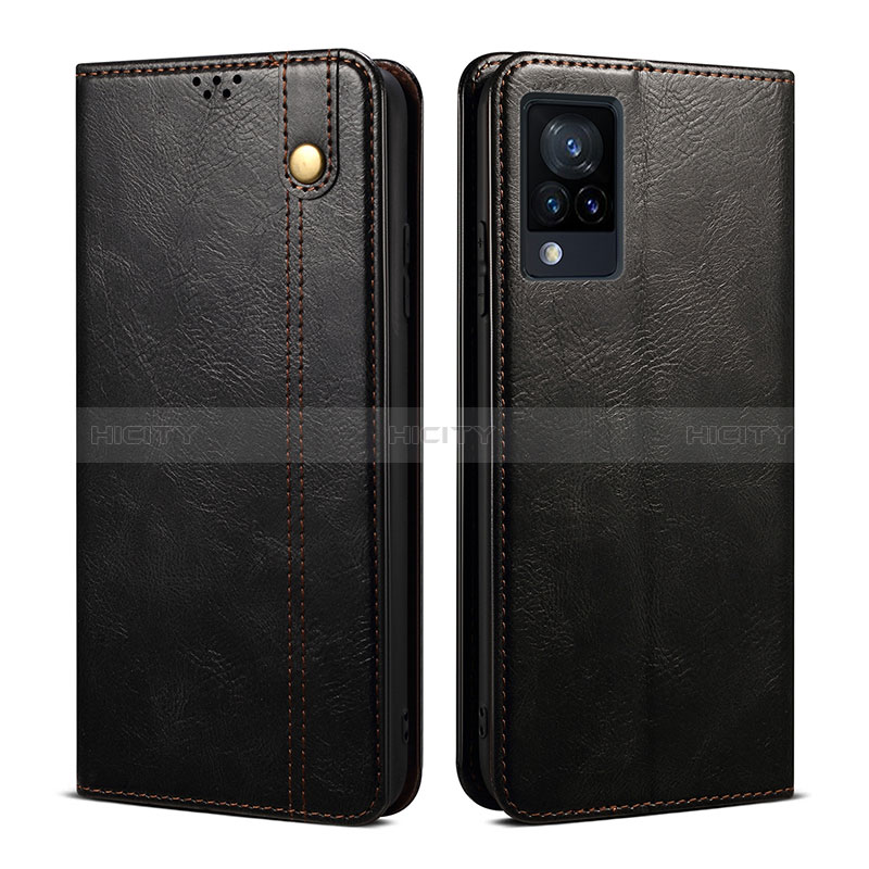 Coque Portefeuille Livre Cuir Etui Clapet B01S pour Vivo V21e 4G Noir Plus