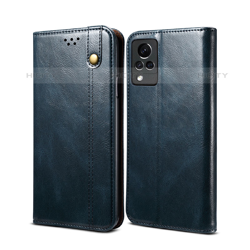 Coque Portefeuille Livre Cuir Etui Clapet B01S pour Vivo V21s 5G Bleu Plus