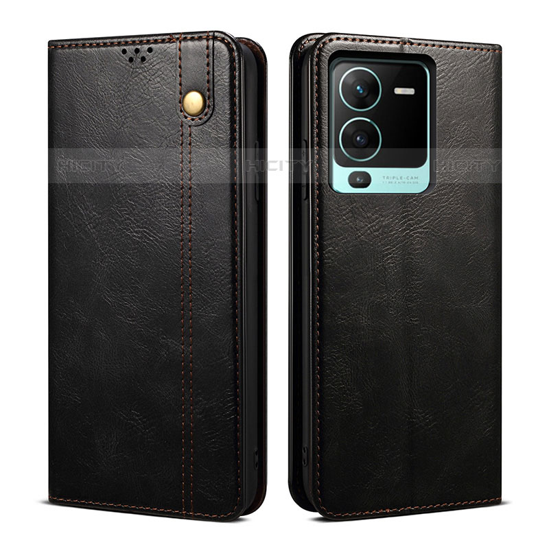 Coque Portefeuille Livre Cuir Etui Clapet B01S pour Vivo V25 Pro 5G Noir Plus