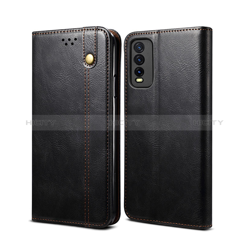 Coque Portefeuille Livre Cuir Etui Clapet B01S pour Vivo Y11s Noir Plus