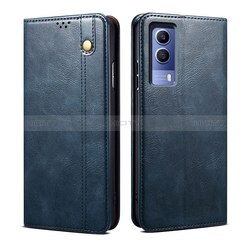 Coque Portefeuille Livre Cuir Etui Clapet B01S pour Vivo Y53s t2 Bleu Plus