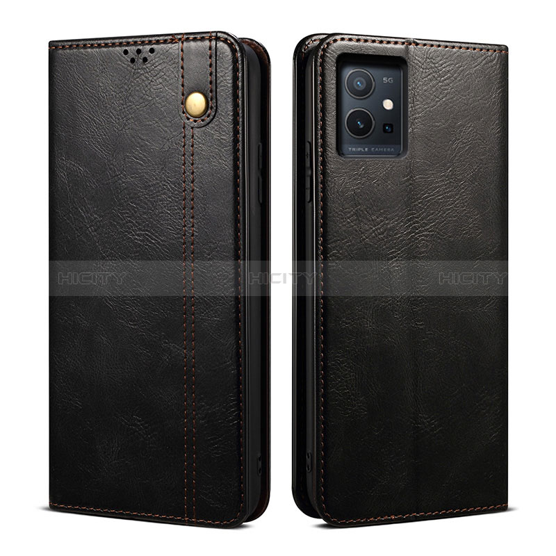 Coque Portefeuille Livre Cuir Etui Clapet B01S pour Vivo Y55s 5G Noir Plus