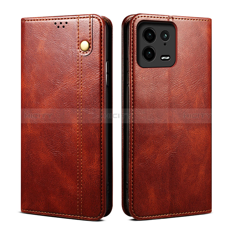 Coque Portefeuille Livre Cuir Etui Clapet B01S pour Xiaomi Mi 13 5G Marron Plus