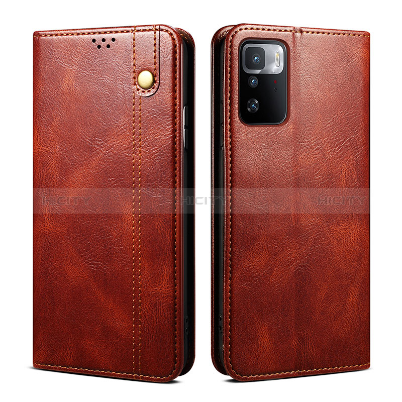 Coque Portefeuille Livre Cuir Etui Clapet B01S pour Xiaomi Poco X3 GT 5G Marron Plus