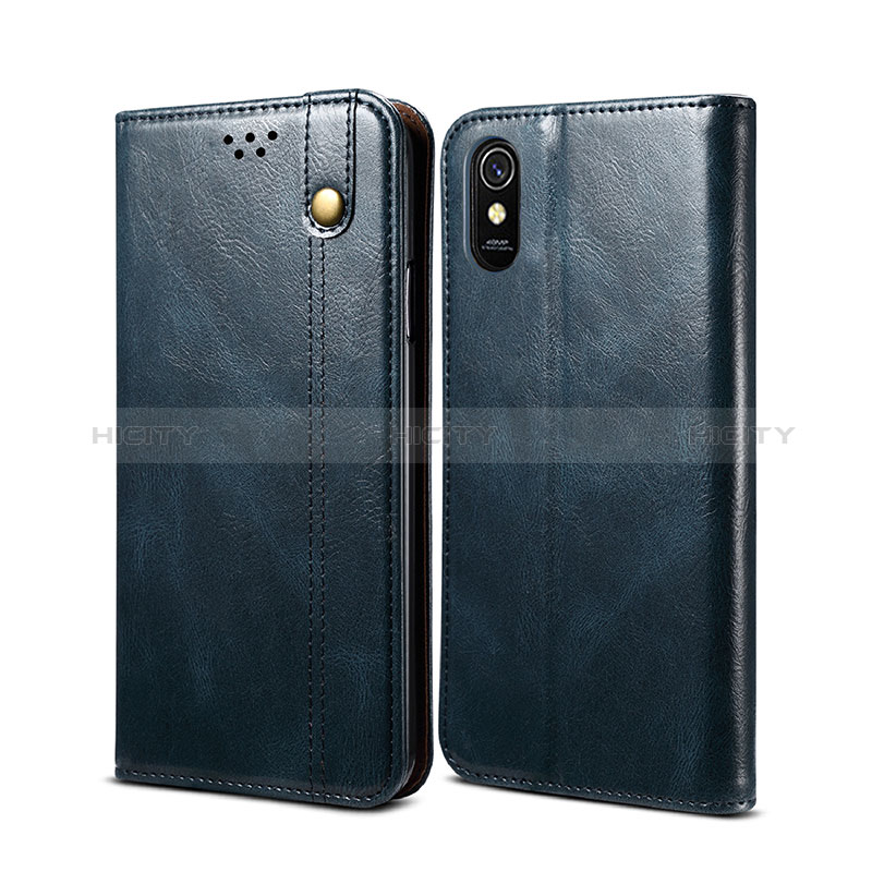 Coque Portefeuille Livre Cuir Etui Clapet B01S pour Xiaomi Redmi 9i Bleu Plus