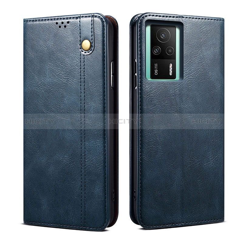 Coque Portefeuille Livre Cuir Etui Clapet B01S pour Xiaomi Redmi K60E 5G Bleu Plus