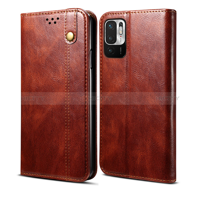 Coque Portefeuille Livre Cuir Etui Clapet B01S pour Xiaomi Redmi Note 10 5G Marron Plus