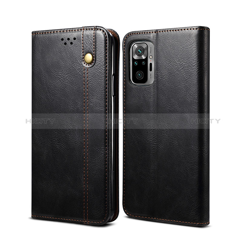 Coque Portefeuille Livre Cuir Etui Clapet B01S pour Xiaomi Redmi Note 10 Pro 4G Noir Plus