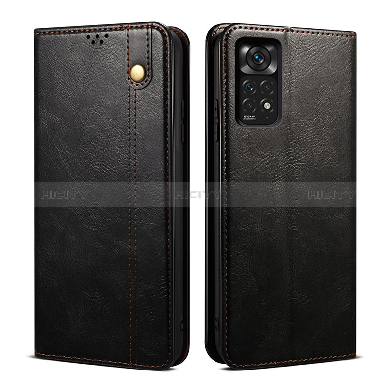 Coque Portefeuille Livre Cuir Etui Clapet B01S pour Xiaomi Redmi Note 11 4G (2022) Noir Plus