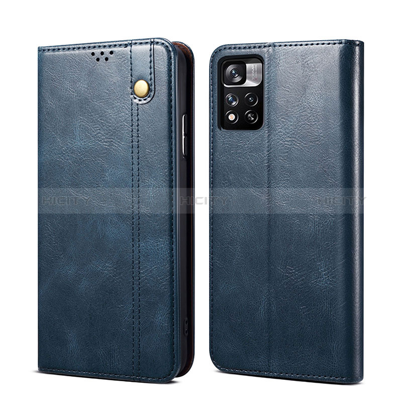 Coque Portefeuille Livre Cuir Etui Clapet B01S pour Xiaomi Redmi Note 11 5G Bleu Plus