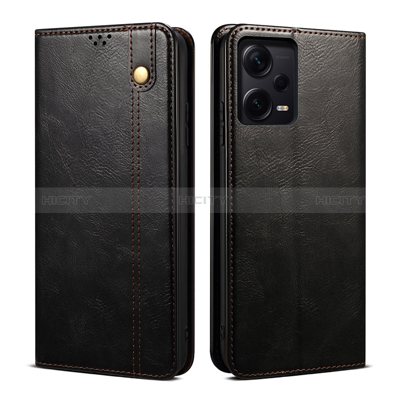 Coque Portefeuille Livre Cuir Etui Clapet B01S pour Xiaomi Redmi Note 12 Pro+ Plus 5G Noir Plus