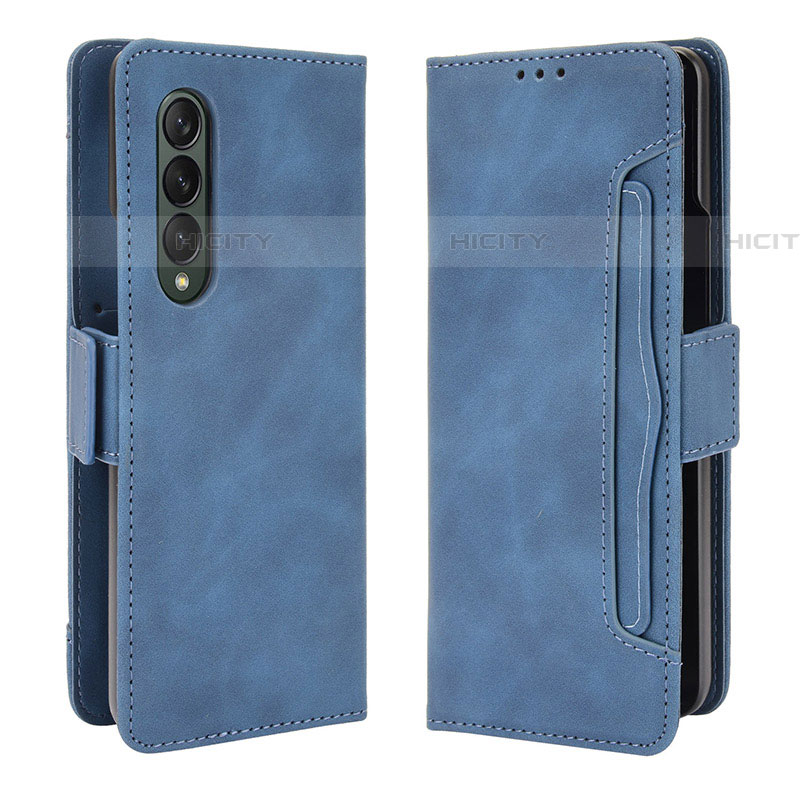 Coque Portefeuille Livre Cuir Etui Clapet B01Y pour Samsung Galaxy Z Fold4 5G Bleu Plus