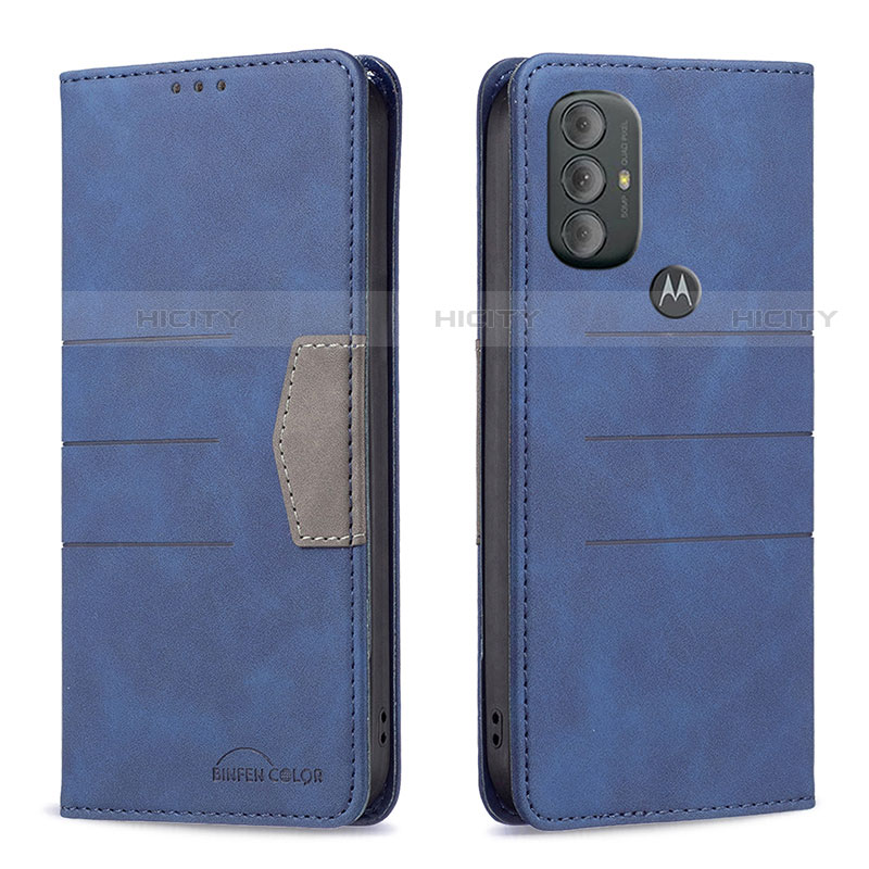 Coque Portefeuille Livre Cuir Etui Clapet B02F pour Motorola Moto G Play Gen 2 Bleu Plus