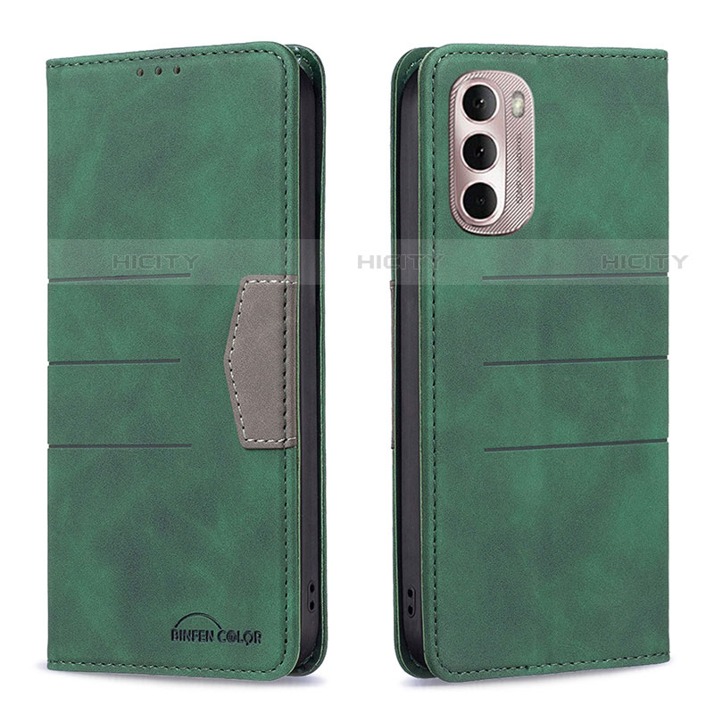 Coque Portefeuille Livre Cuir Etui Clapet B02F pour Motorola Moto G Stylus (2022) 4G Vert Plus