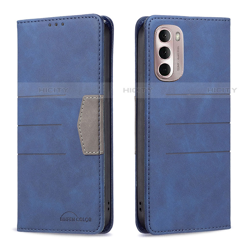 Coque Portefeuille Livre Cuir Etui Clapet B02F pour Motorola Moto G Stylus (2022) 5G Bleu Plus