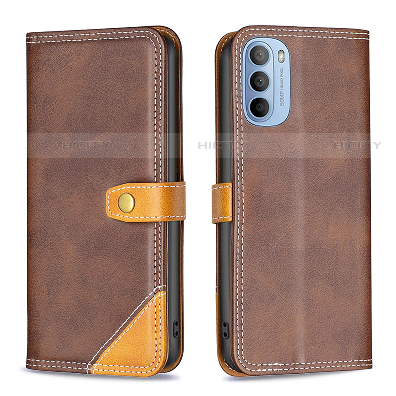 Coque Portefeuille Livre Cuir Etui Clapet B02F pour Motorola Moto G31 Marron Plus