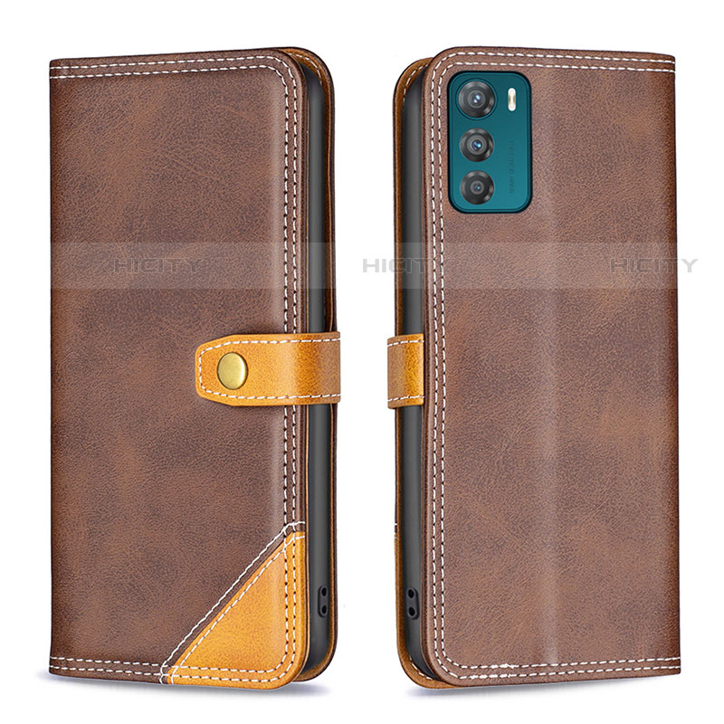 Coque Portefeuille Livre Cuir Etui Clapet B02F pour Motorola Moto G42 Marron Plus