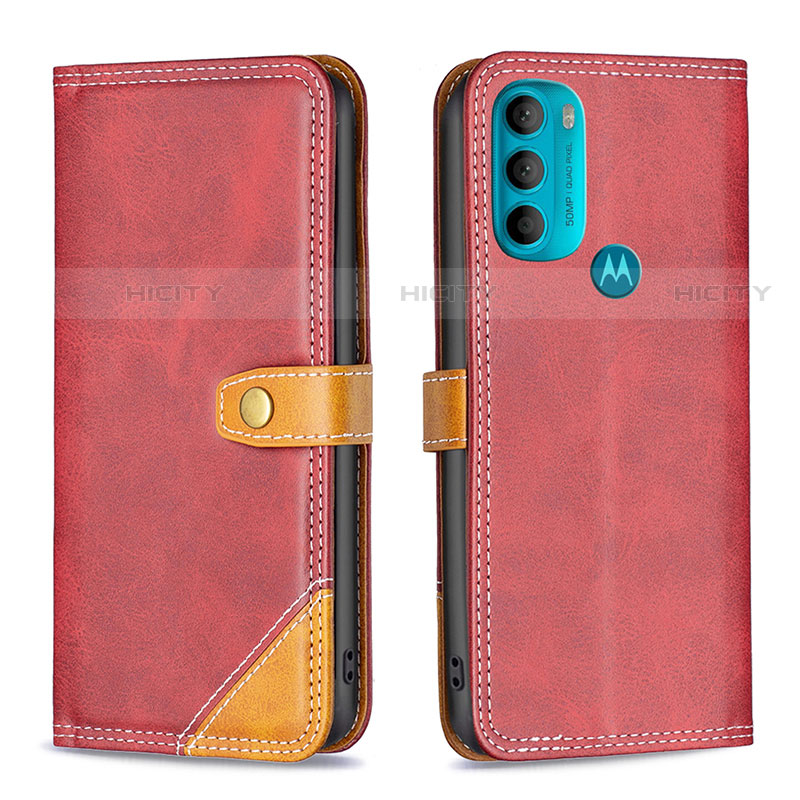 Coque Portefeuille Livre Cuir Etui Clapet B02F pour Motorola Moto G71 5G Rouge Plus