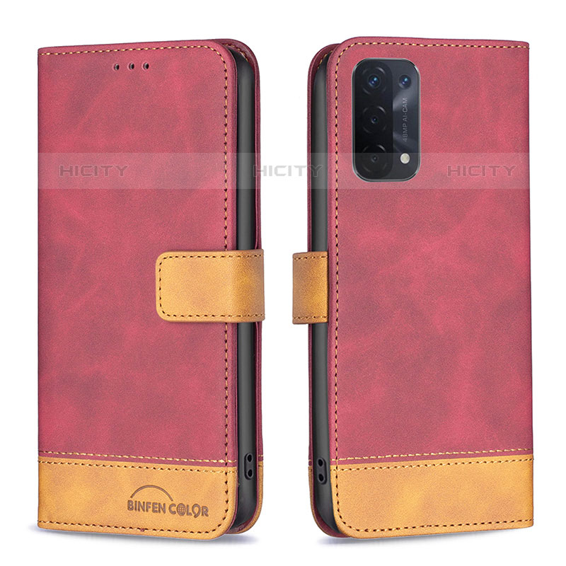 Coque Portefeuille Livre Cuir Etui Clapet B02F pour OnePlus Nord N200 5G Rouge Plus