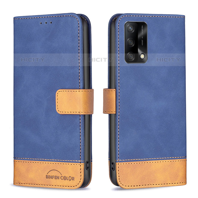 Coque Portefeuille Livre Cuir Etui Clapet B02F pour Oppo A74 4G Bleu Plus