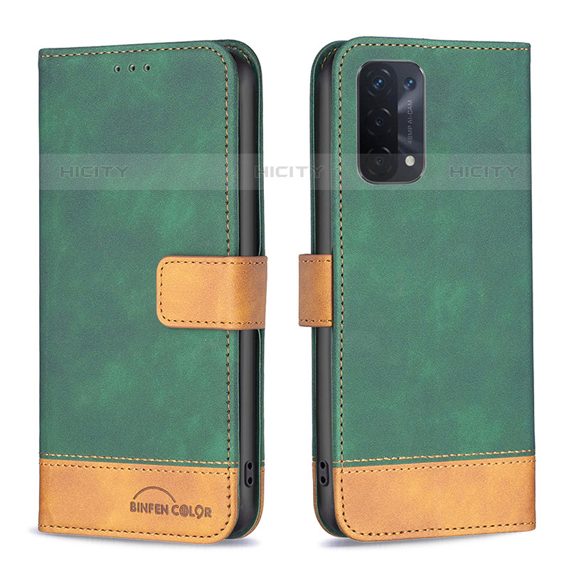 Coque Portefeuille Livre Cuir Etui Clapet B02F pour Oppo A93 5G Vert Plus