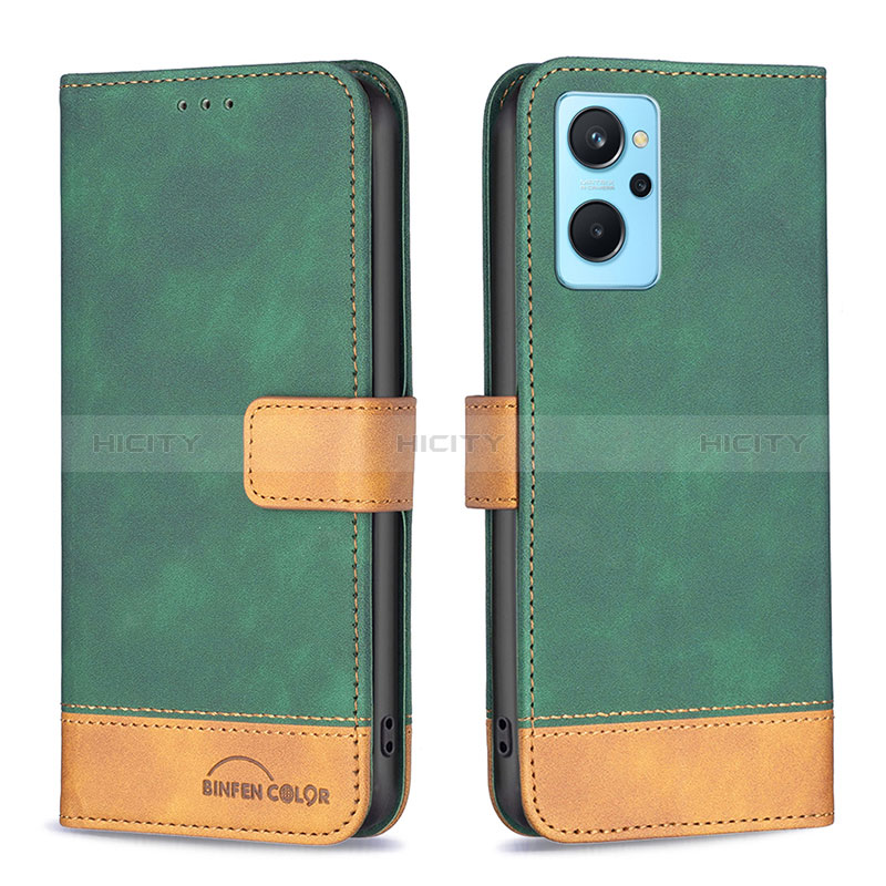 Coque Portefeuille Livre Cuir Etui Clapet B02F pour Oppo A96 4G Vert Plus