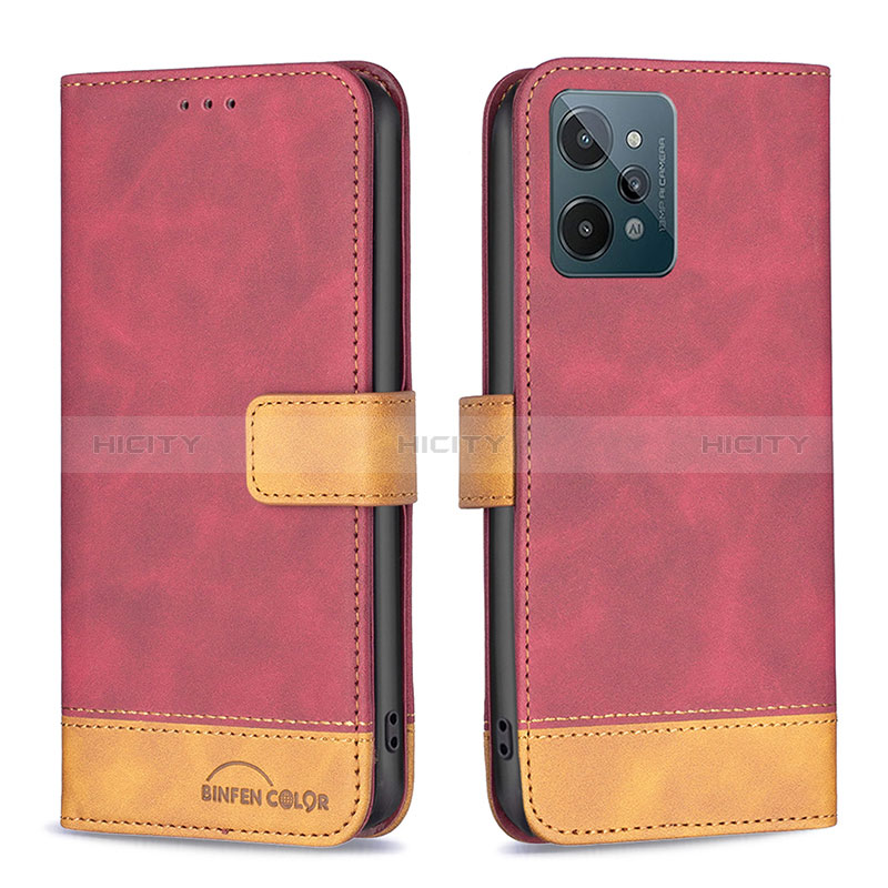 Coque Portefeuille Livre Cuir Etui Clapet B02F pour Realme C31 Rouge Plus