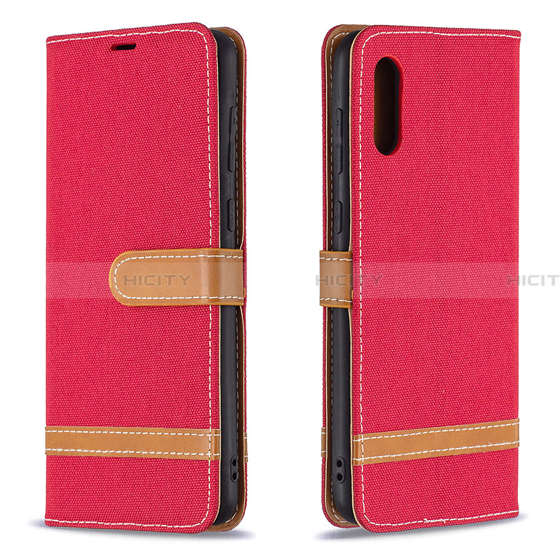 Coque Portefeuille Livre Cuir Etui Clapet B02F pour Samsung Galaxy A02 Rouge Plus