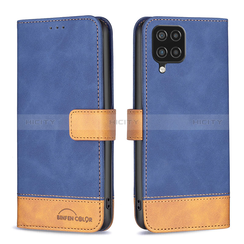 Coque Portefeuille Livre Cuir Etui Clapet B02F pour Samsung Galaxy A12 Nacho Bleu Plus