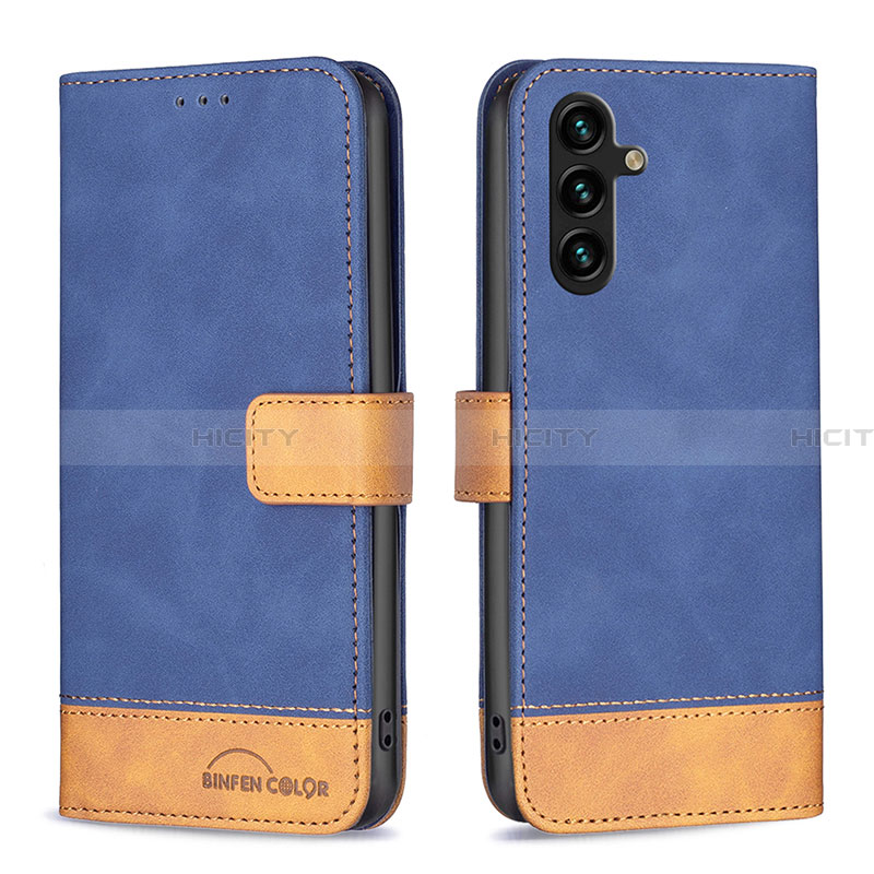 Coque Portefeuille Livre Cuir Etui Clapet B02F pour Samsung Galaxy A13 5G Bleu Plus