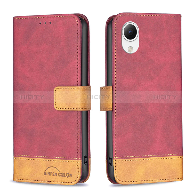 Coque Portefeuille Livre Cuir Etui Clapet B02F pour Samsung Galaxy A23e 5G Rouge Plus