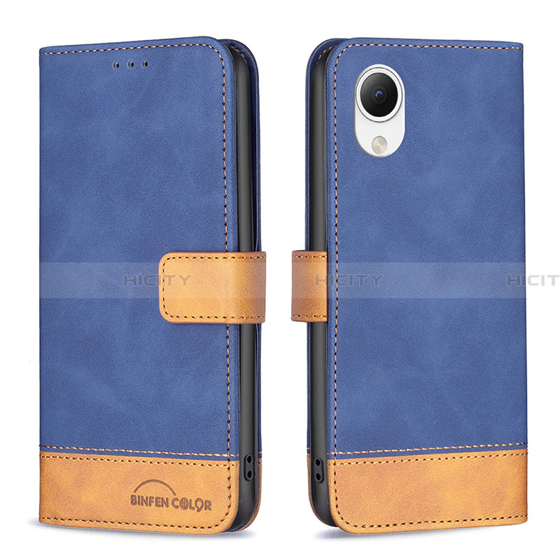 Coque Portefeuille Livre Cuir Etui Clapet B02F pour Samsung Galaxy A23s Bleu Plus