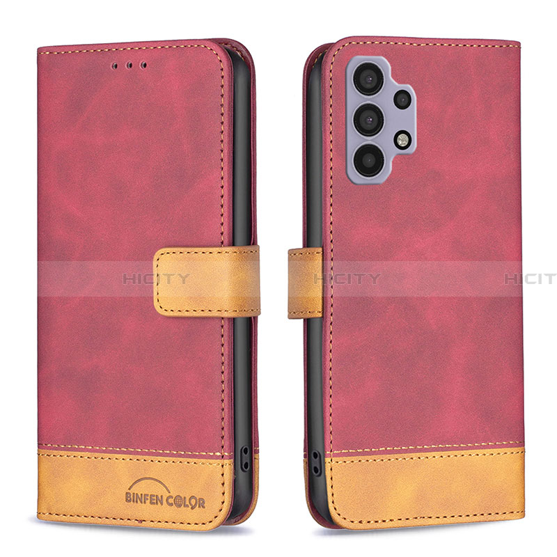 Coque Portefeuille Livre Cuir Etui Clapet B02F pour Samsung Galaxy A32 5G Rouge Plus