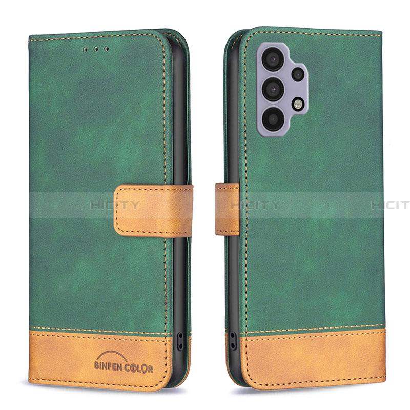 Coque Portefeuille Livre Cuir Etui Clapet B02F pour Samsung Galaxy A32 5G Vert Plus