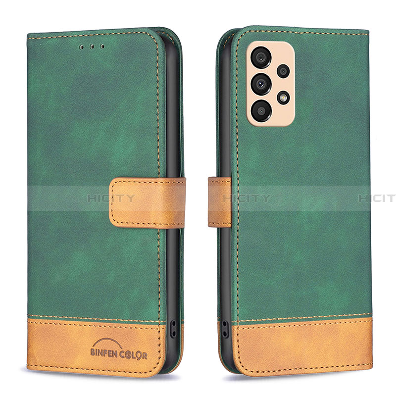 Coque Portefeuille Livre Cuir Etui Clapet B02F pour Samsung Galaxy A33 5G Vert Plus