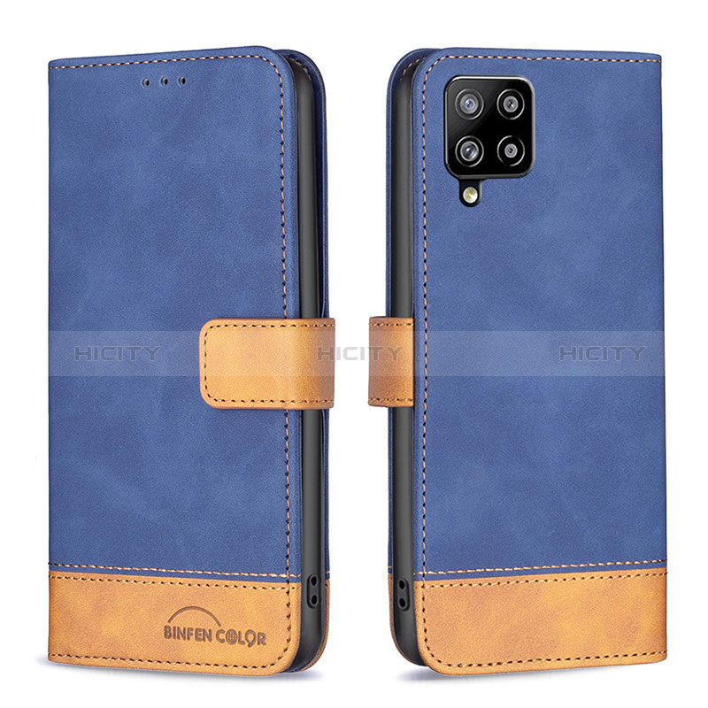 Coque Portefeuille Livre Cuir Etui Clapet B02F pour Samsung Galaxy A42 5G Bleu Plus