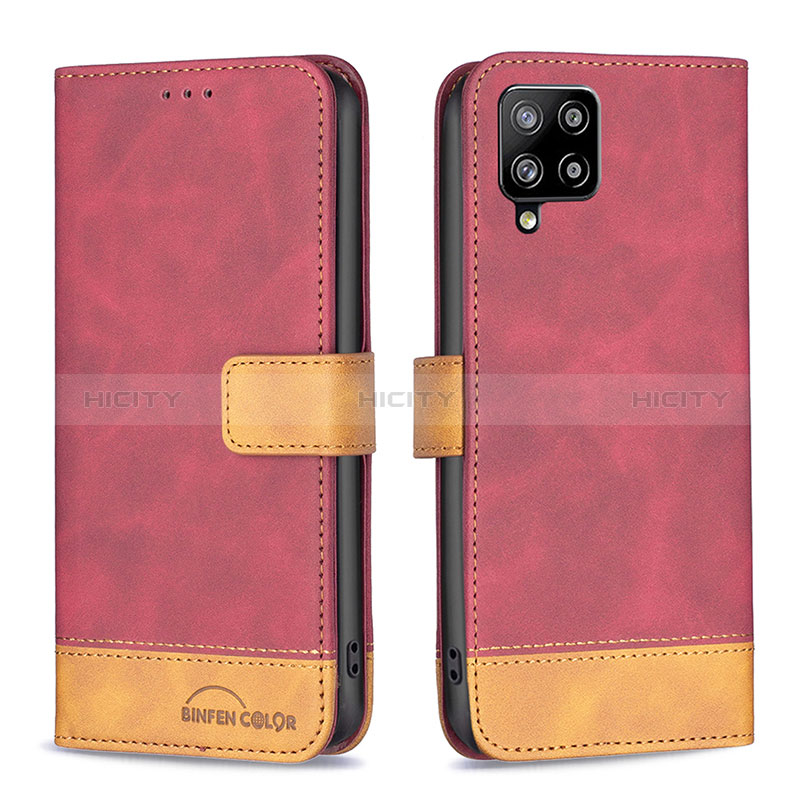 Coque Portefeuille Livre Cuir Etui Clapet B02F pour Samsung Galaxy A42 5G Rouge Plus