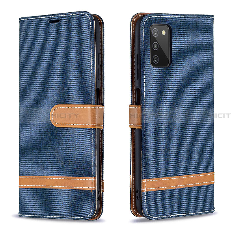 Coque Portefeuille Livre Cuir Etui Clapet B02F pour Samsung Galaxy F02S SM-E025F Bleu Royal Plus