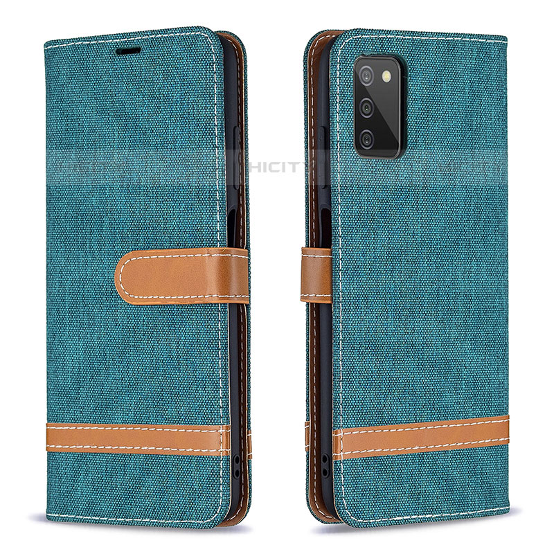 Coque Portefeuille Livre Cuir Etui Clapet B02F pour Samsung Galaxy M02s Vert Plus