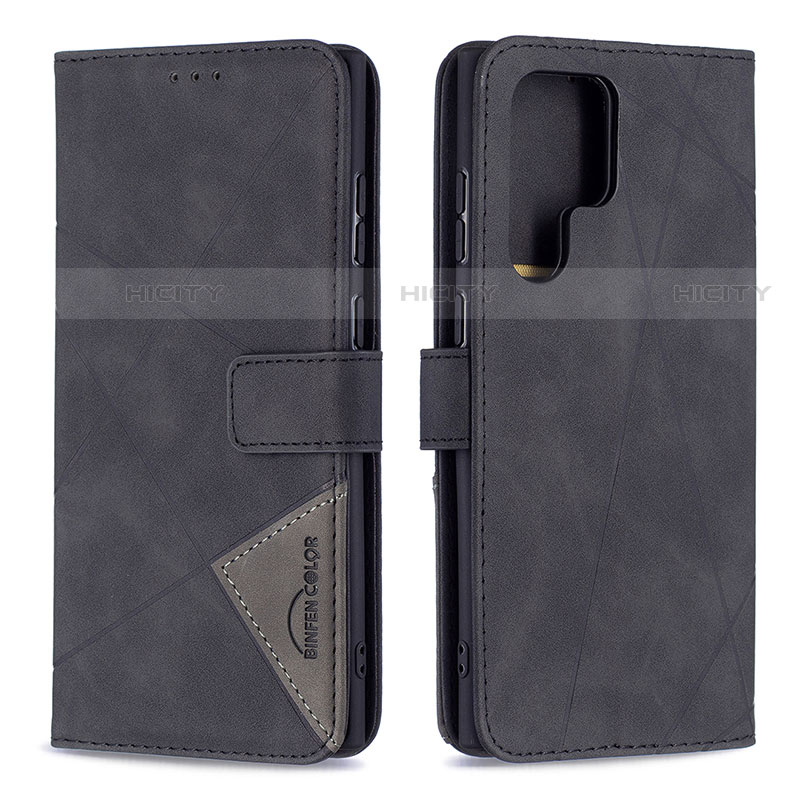 Coque Portefeuille Livre Cuir Etui Clapet B02F pour Samsung Galaxy S21 Ultra 5G Noir Plus