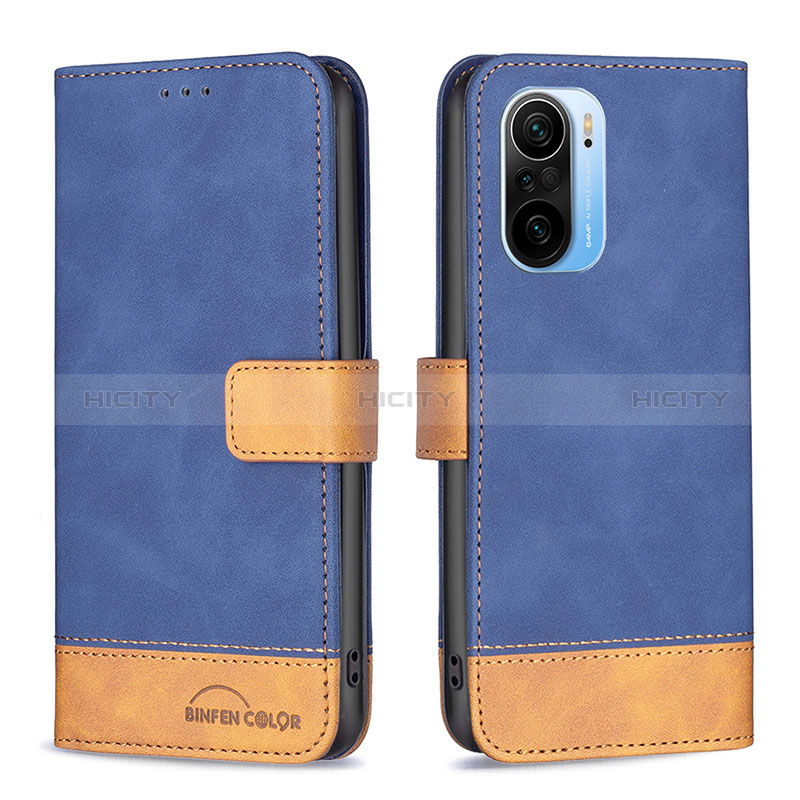 Coque Portefeuille Livre Cuir Etui Clapet B02F pour Xiaomi Mi 11i 5G Bleu Plus