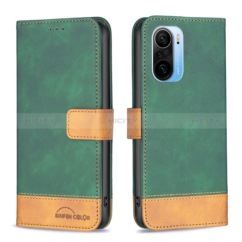 Coque Portefeuille Livre Cuir Etui Clapet B02F pour Xiaomi Mi 11i 5G Vert Plus