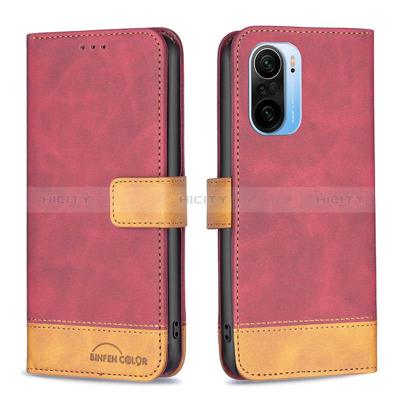 Coque Portefeuille Livre Cuir Etui Clapet B02F pour Xiaomi Mi 11X 5G Rouge Plus